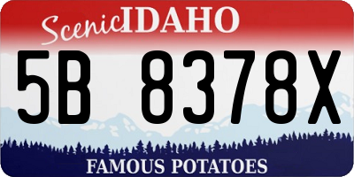 ID license plate 5B8378X