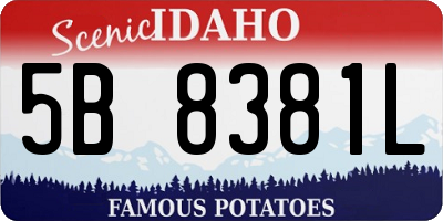 ID license plate 5B8381L