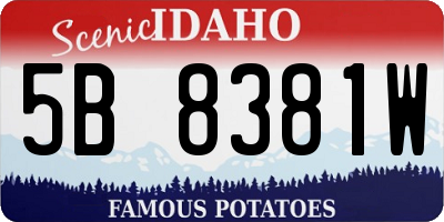 ID license plate 5B8381W