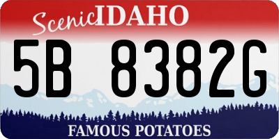ID license plate 5B8382G