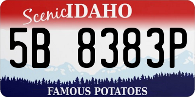 ID license plate 5B8383P