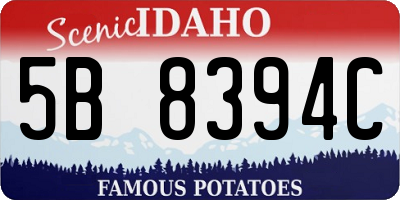ID license plate 5B8394C