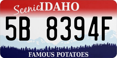 ID license plate 5B8394F