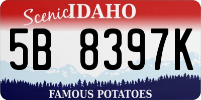 ID license plate 5B8397K