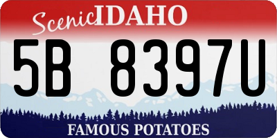 ID license plate 5B8397U