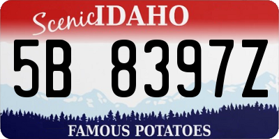 ID license plate 5B8397Z