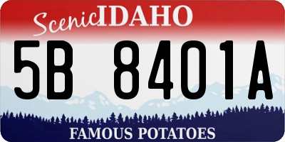 ID license plate 5B8401A