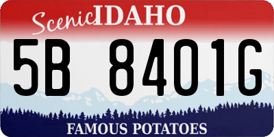 ID license plate 5B8401G
