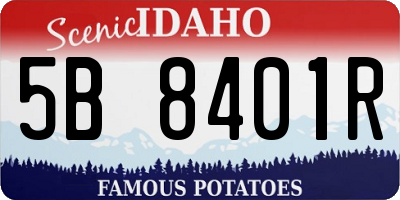 ID license plate 5B8401R