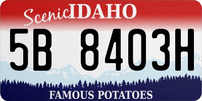 ID license plate 5B8403H