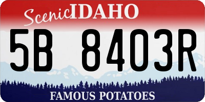 ID license plate 5B8403R