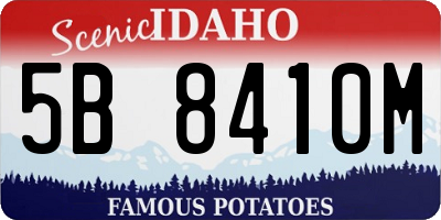 ID license plate 5B8410M