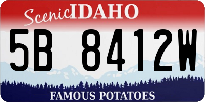 ID license plate 5B8412W