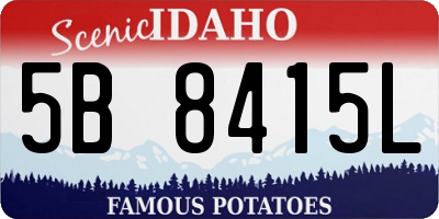 ID license plate 5B8415L