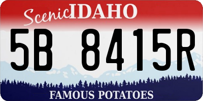 ID license plate 5B8415R