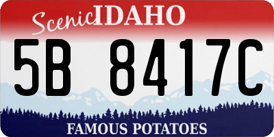 ID license plate 5B8417C