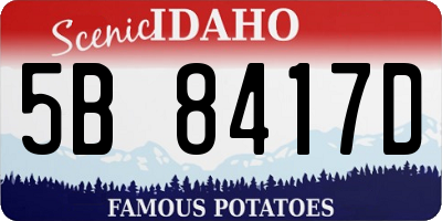 ID license plate 5B8417D