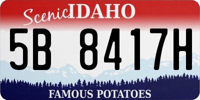 ID license plate 5B8417H