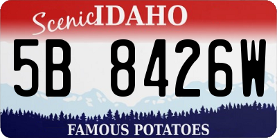 ID license plate 5B8426W