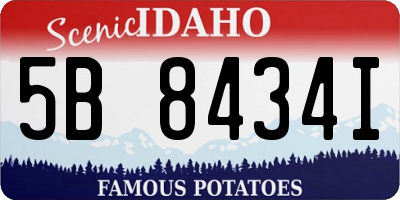 ID license plate 5B8434I