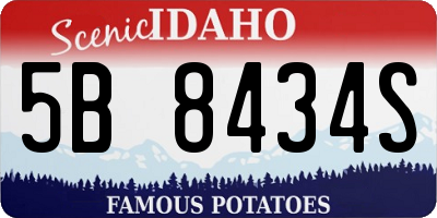 ID license plate 5B8434S