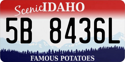 ID license plate 5B8436L