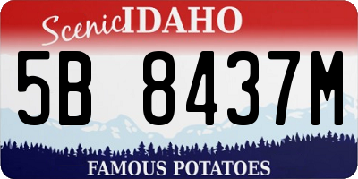 ID license plate 5B8437M