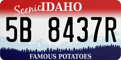 ID license plate 5B8437R