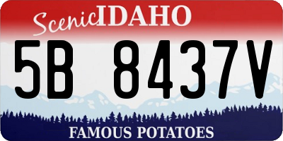 ID license plate 5B8437V