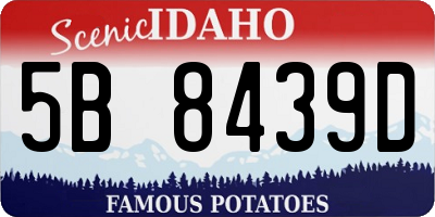 ID license plate 5B8439D