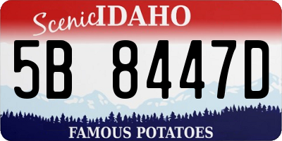 ID license plate 5B8447D