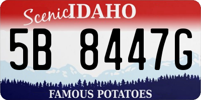 ID license plate 5B8447G