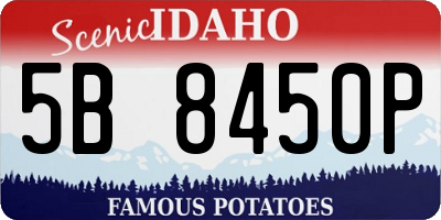ID license plate 5B8450P