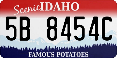 ID license plate 5B8454C