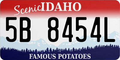 ID license plate 5B8454L