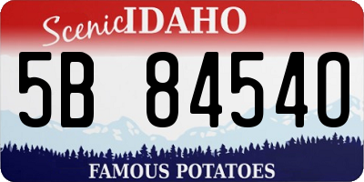 ID license plate 5B8454O
