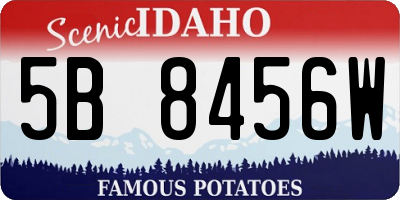 ID license plate 5B8456W