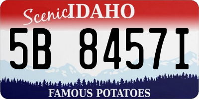 ID license plate 5B8457I