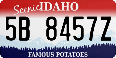 ID license plate 5B8457Z
