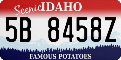ID license plate 5B8458Z