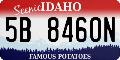 ID license plate 5B8460N