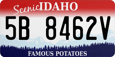 ID license plate 5B8462V