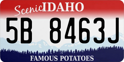 ID license plate 5B8463J