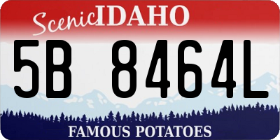 ID license plate 5B8464L
