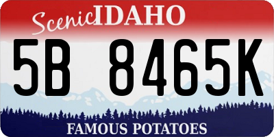 ID license plate 5B8465K