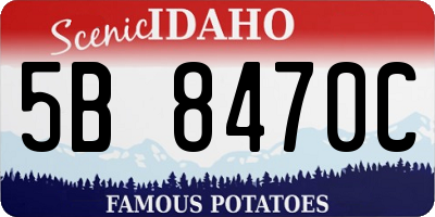 ID license plate 5B8470C
