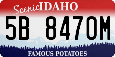 ID license plate 5B8470M