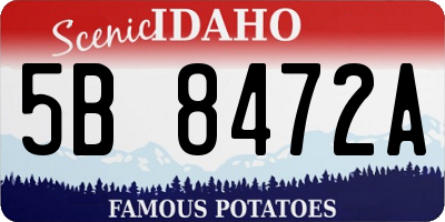 ID license plate 5B8472A