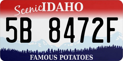 ID license plate 5B8472F