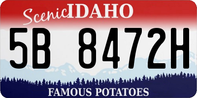 ID license plate 5B8472H